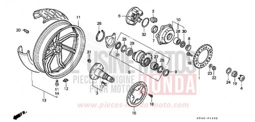 RUOTA POSTERIORE (VFR750FL/FM/FN/FP) VFR750FL di 1990